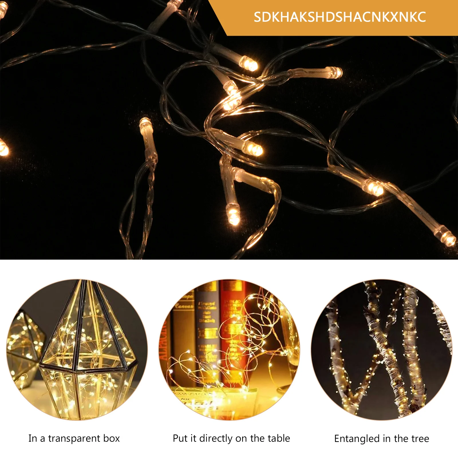 4 قطعة عيد الميلاد الأسلاك النحاسية LED سلسلة أضواء 30 المصابيح ضوء دافئ عطلة الطرف داخلي في الهواء الطلق الديكور عيد الميلاد سلسلة ضوء #2