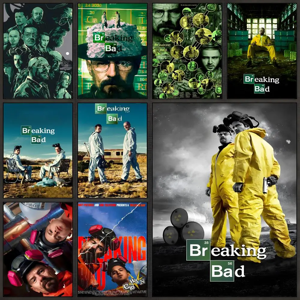 Series Breaking Bad Walter White Crime Poster Peel And Stick Wall Art PP Waterproof HD Bedroom Living Room Home Decor Gift