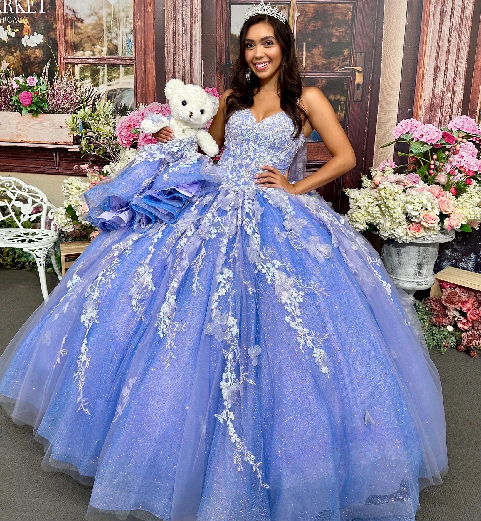 

Lavender Quinceanera Dress 2024 Cape Glitter Tulle Charro Mexican Quince Sweet 15/16 Birthday Party Gown for 15th Girl Drama