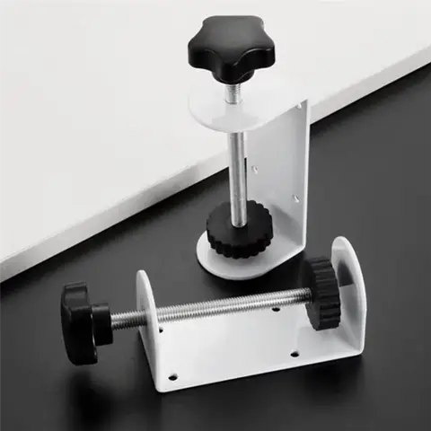 Bilashmart 2Pcs White Foldable Desk Extender Clamp Computer Keyboard Tray Clamp For Home / Office DIY Wooden Desk Extender Board-AT70