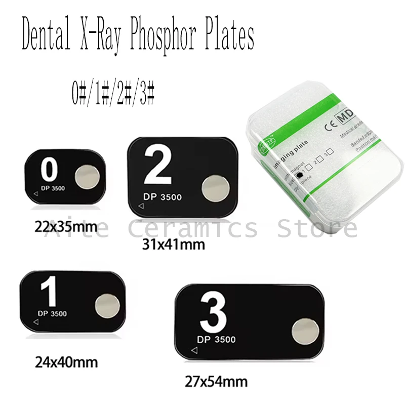 1Pc/Box Dental X-Ray Phosphor Plates Imaging Scanner Plate 0# 1# 2# 3# Imaging Plate With Magnetic & No Magnetic PSP Scanner