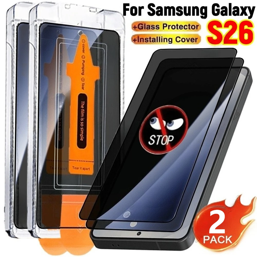 2 Stück Anti-Spy Displayschutzfolie für Samsung Galaxy S26 S25 S24 Ultra S23 S22 S21 Plus S24 S23 FE S25 Edge Einfache Installation Glas