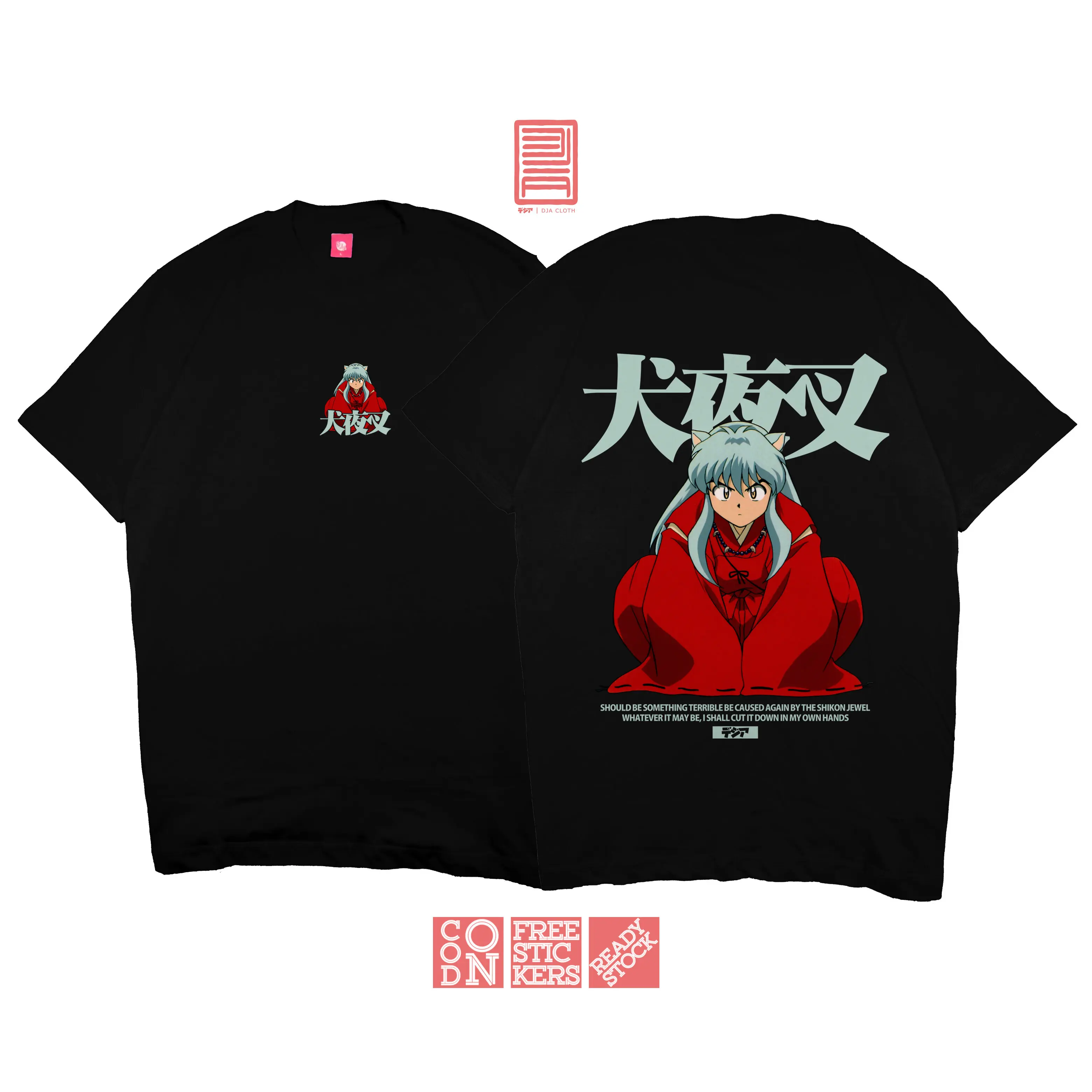 تي شيرت Kaos INUYASHA SHIKON NO TAMA KAGOME HIGURASHI KIKYO BAJU JEPANG ANIME MANGA تي شيرت DJA CLOTH