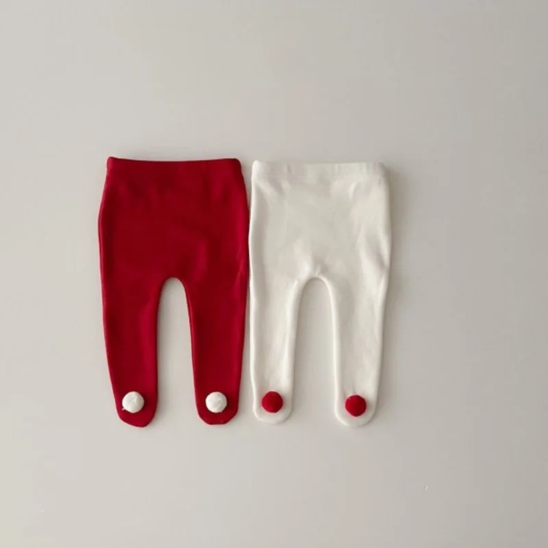 Baby Fleece Christmas Leggings Baby Autumn and Winter Pantyhose Super Cute Newborn Outer New Year Leggings