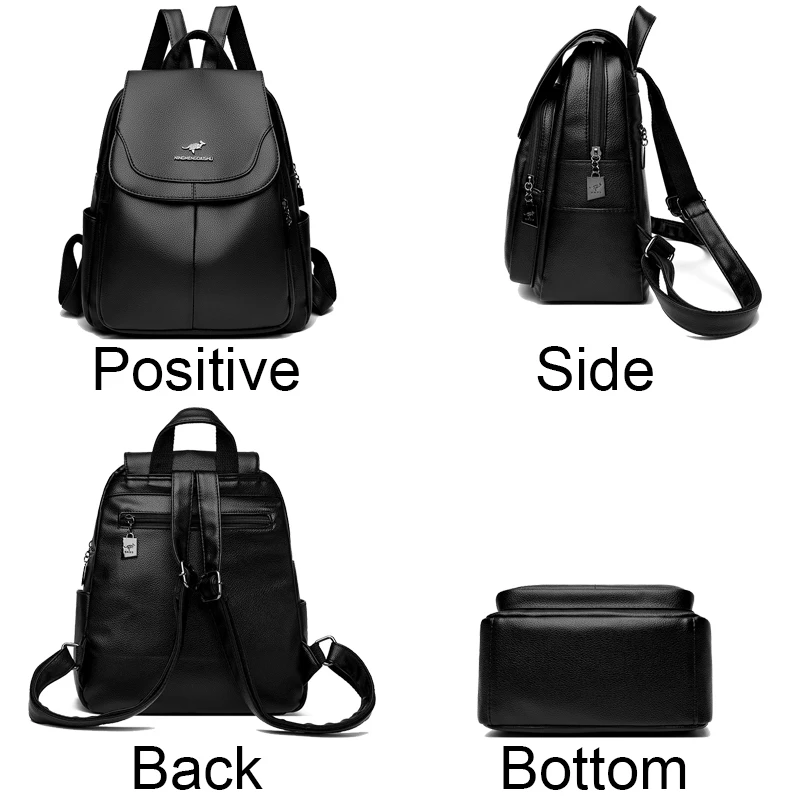 Women Large Capacity Backpack High Quality Leather Female Vintage Bag School Bags Travel Bagpack Ladies Bookbag Rucksack Purses