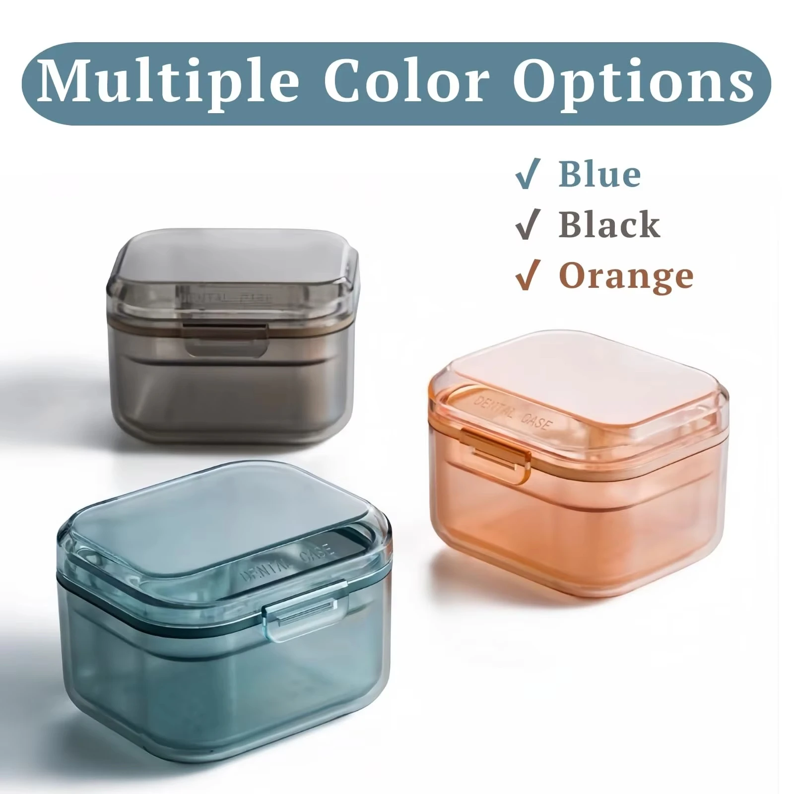 Portable Denture Storage Box Denture Cleaning And Soaking  Box Three-layer Design Isolate Bacteria Exquisite And Compact