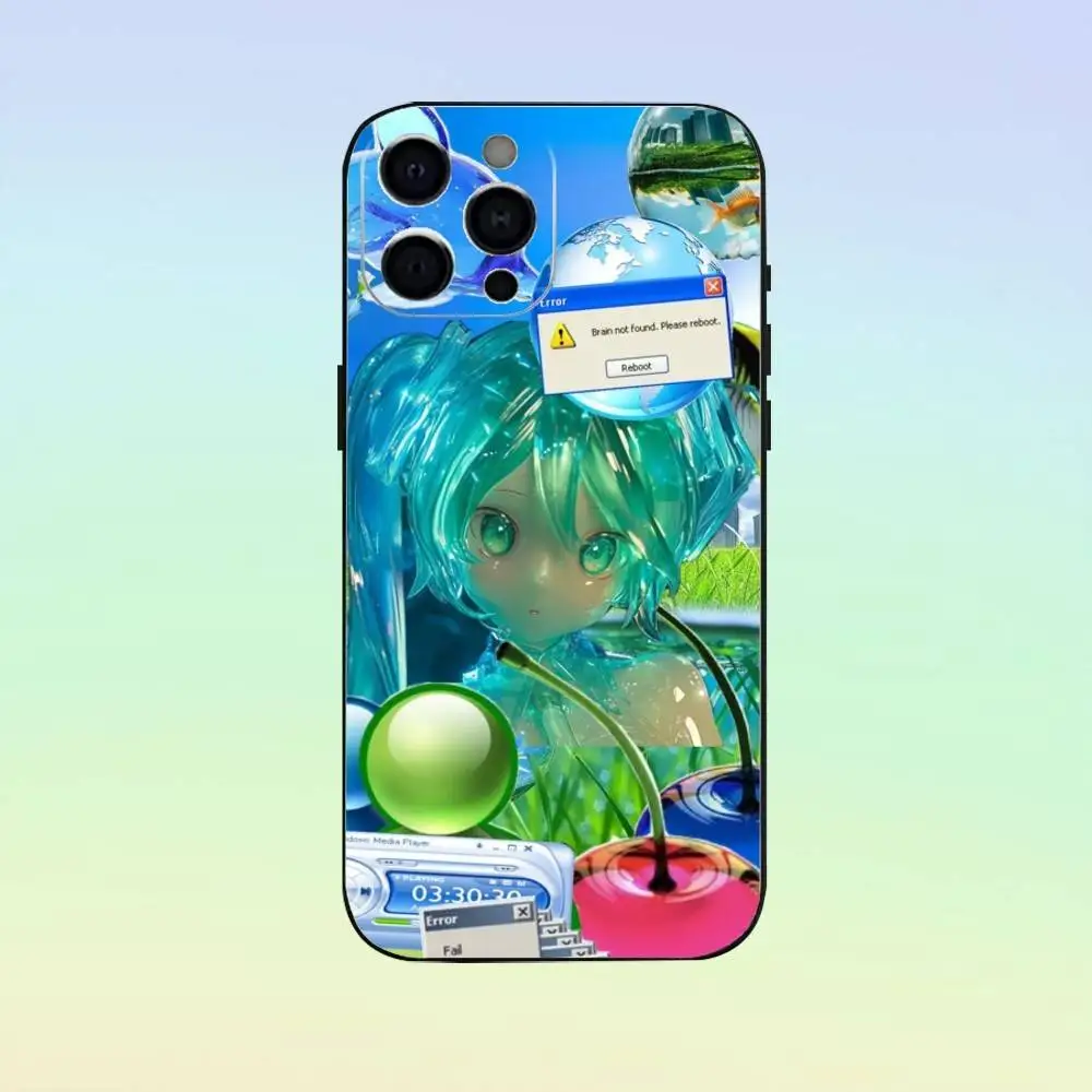 Funda colorida para teléfono Frutiger Aero para iPhone17,16,15,14,13,12,11 Plus,Pro Max, funda negra suave