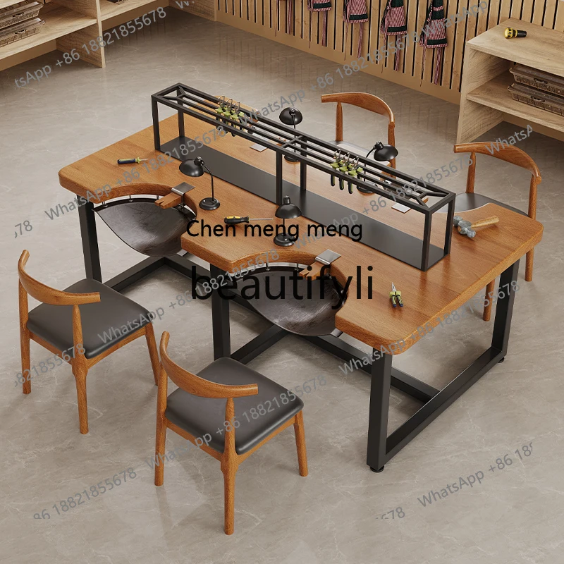 Jewelry solid wood gold table console jewelry gold and silver processing table