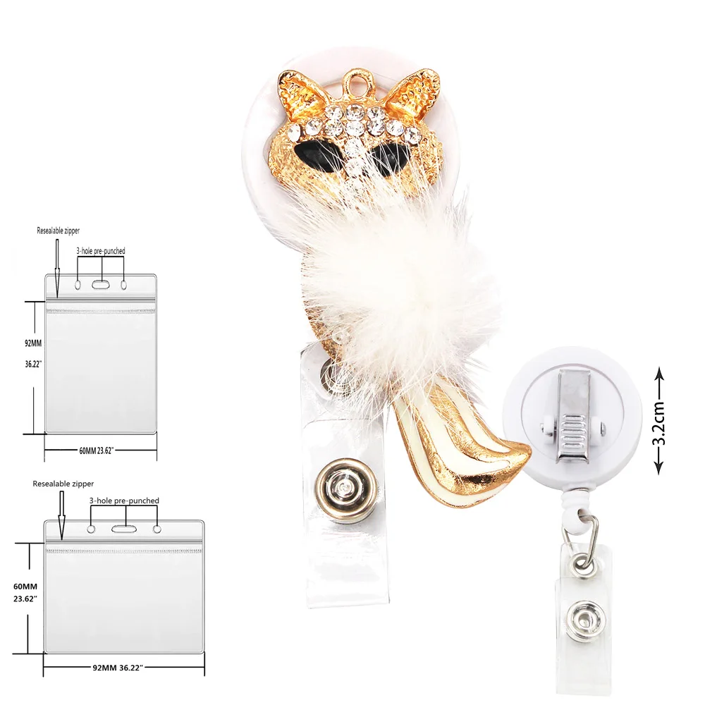 Cartoon Credential Holder Drawstring Yoyo Retractable Identification Card Transparent Name Tag Employee Id Badge Cover