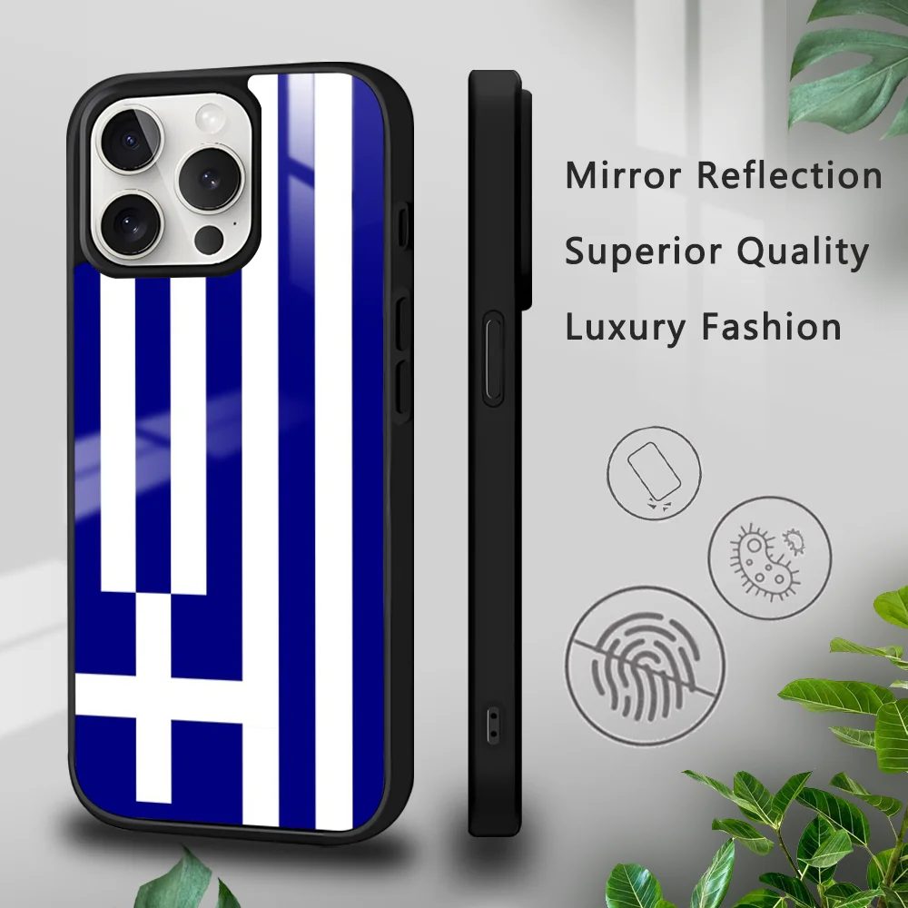 Greece Greek Flag Phone Case For iPhone 16 15 14 13 12 11 Pro Xs Max Mini Plus Celulares Hard Funda Dropshipping