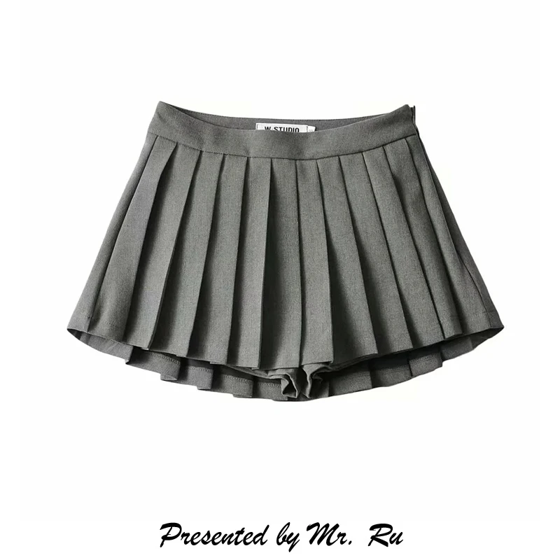 

Pure Desire Autumn 2025 New High Waist ort Skirt Anti-Light Folding Design Front ort Ba Long ature Fre f Skirt