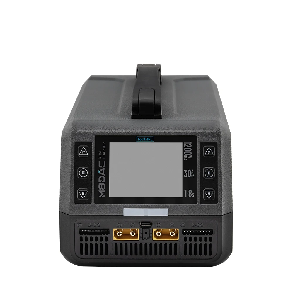 ToolkitRC M8DAC inteligentna ładowarka 2-kanałowa 1-8S AC 1200W 50A 30A do akumulatorów litowych, zdalnie sterowanych dronów, modeli FPV, samochodów 1/5 1/6