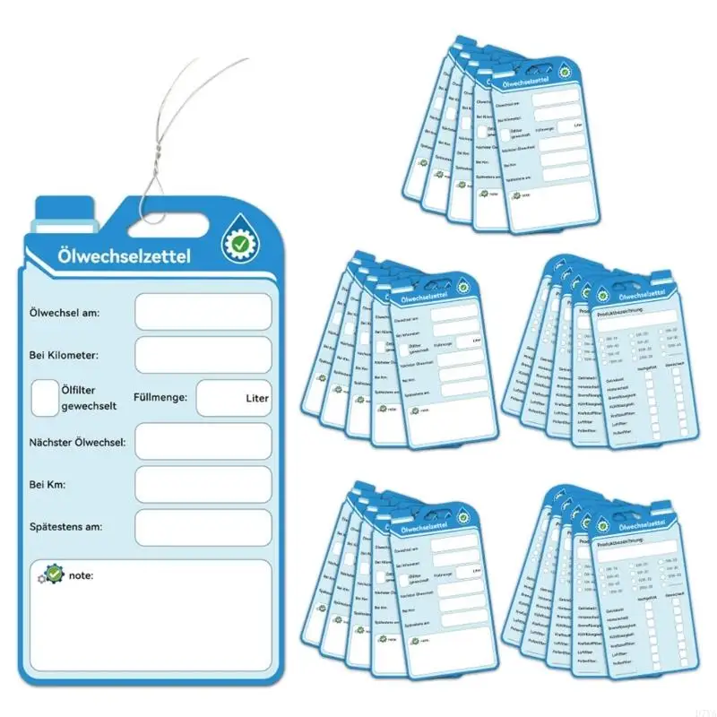 Oil Change Stickers With Flexible Attachment Wires Waterproof Coated Paper Car Maintenance Card Accessories D7YA