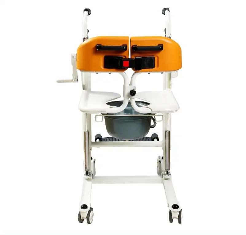 Custom 2024 Hot Selling Manual Patient Transfer Chair Lifting Chair With Commode For Elderly Disabled People