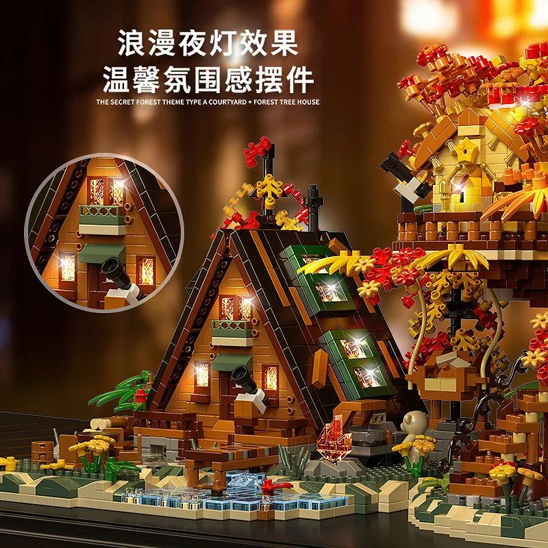 Bloem Boomhut Volwassen Bouwstenen Bakstenen Bouwset Architectuur Kinderen Monteren Speelgoed voor Meisjes Geschenken Micro Bakstenen
