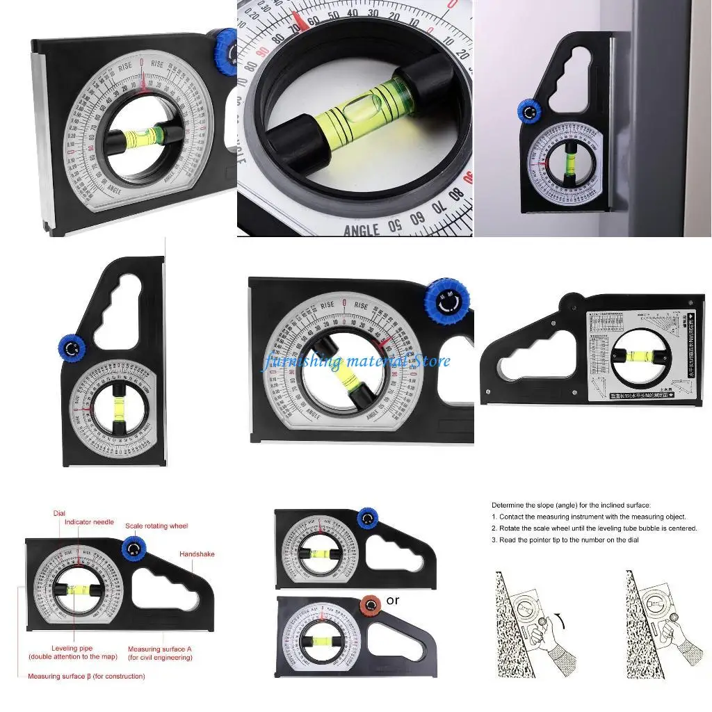 

Y5GD Slope Engineering Inclinometer Measuring Finder Handle Protractors Bevel