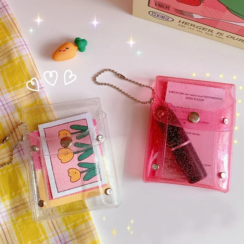 

Fashion Transparent Waterproof Card Case Business Card Holder Men Women Credit Card Bag Id Card Mini Wallet Girls Coin Purse