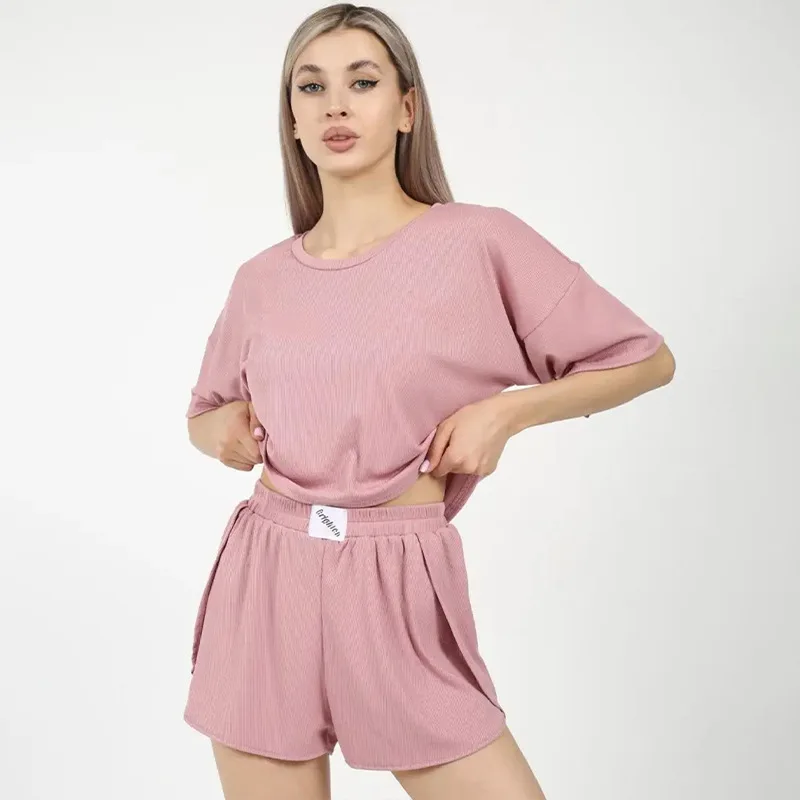 Ladies Pajamas Casual Wear New Spring And Autumn Summer Casual Women\'s Pajamas Short-Sleeved Sexy Shorts Pajamas Homewear Set