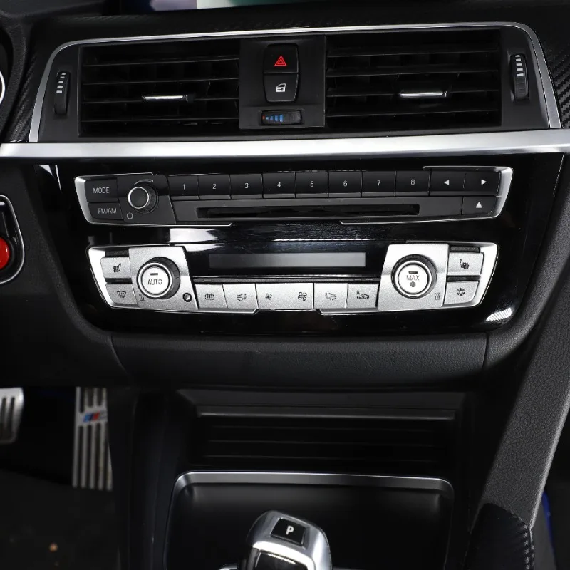 

For BMW 2 3 4 Series GT F30 F32 F33 F36 13-18 Aluminum Alloy Car Air Conditioning Button Trim Stickers Interior Car Accessories