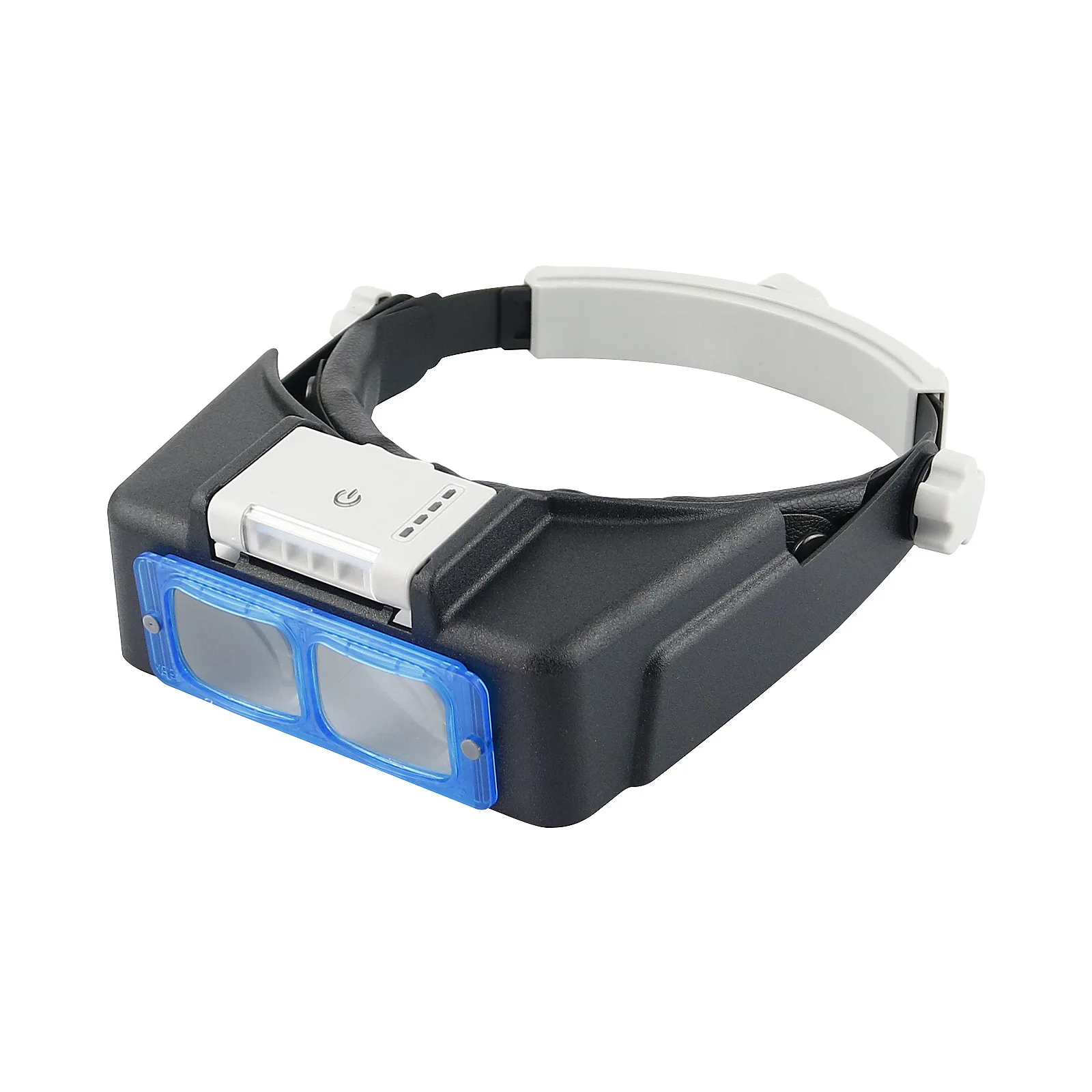 Okulary powiększające do montażu na głowie z 4 diodami LED Lupa bez użycia rąk 1,5X 2X 2,5X 3,5X Lupa podświetlana do czytania