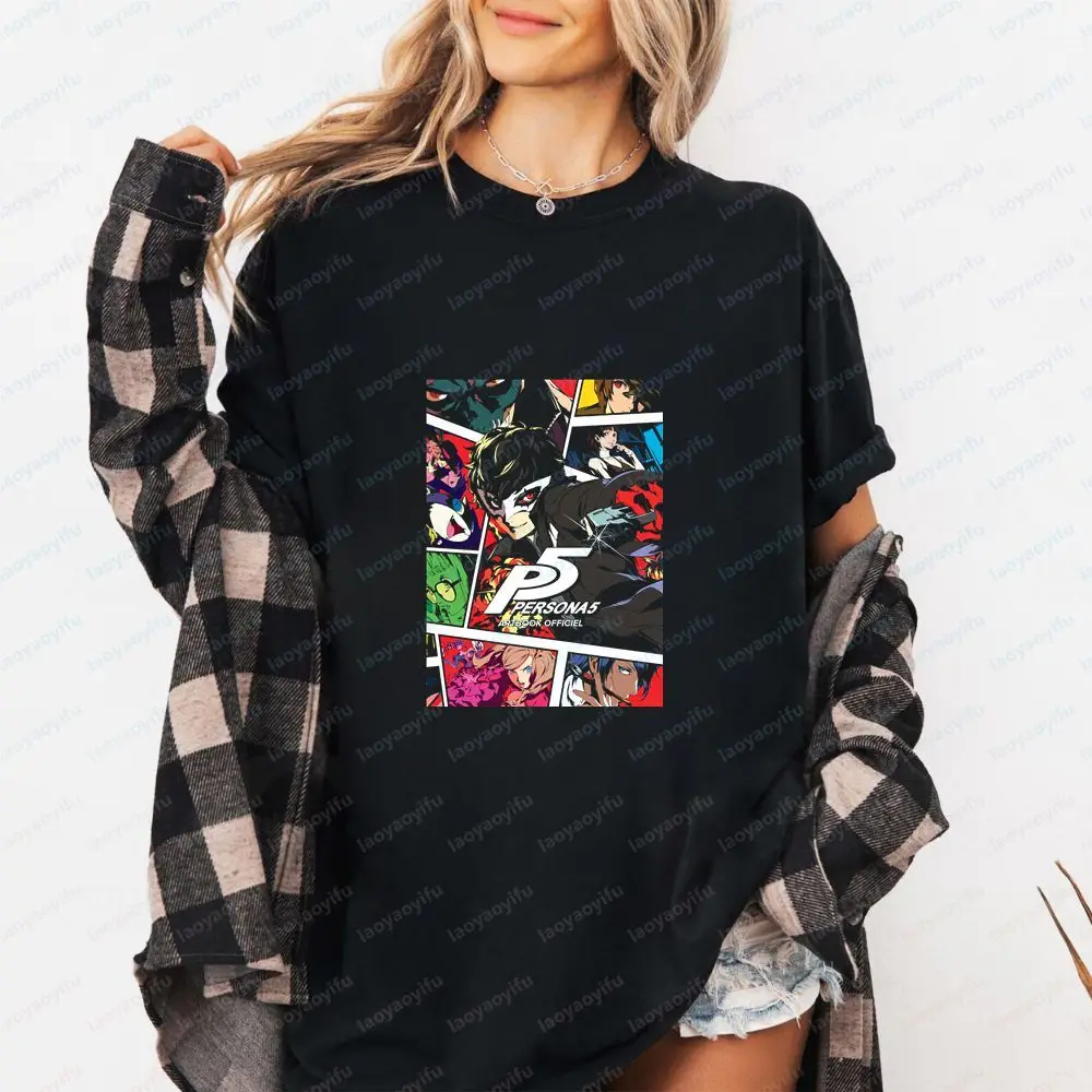 Persona 5 - Summer Trend Harajuku Short-Sleeved Men's and Women's Universal Shirt Pattern Large-Sized Comfortable T-Shirt