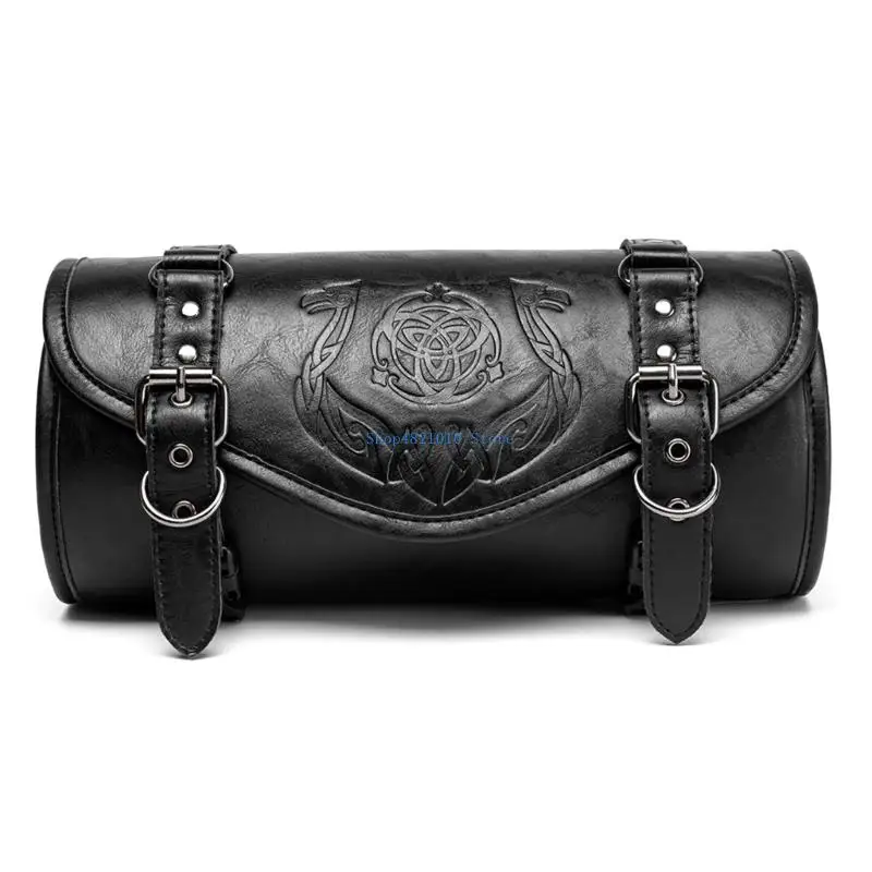 

T3LF Motorcycle Tool Bag Faux Leather Handlebar Roll Bag Waterproof Saddlebag