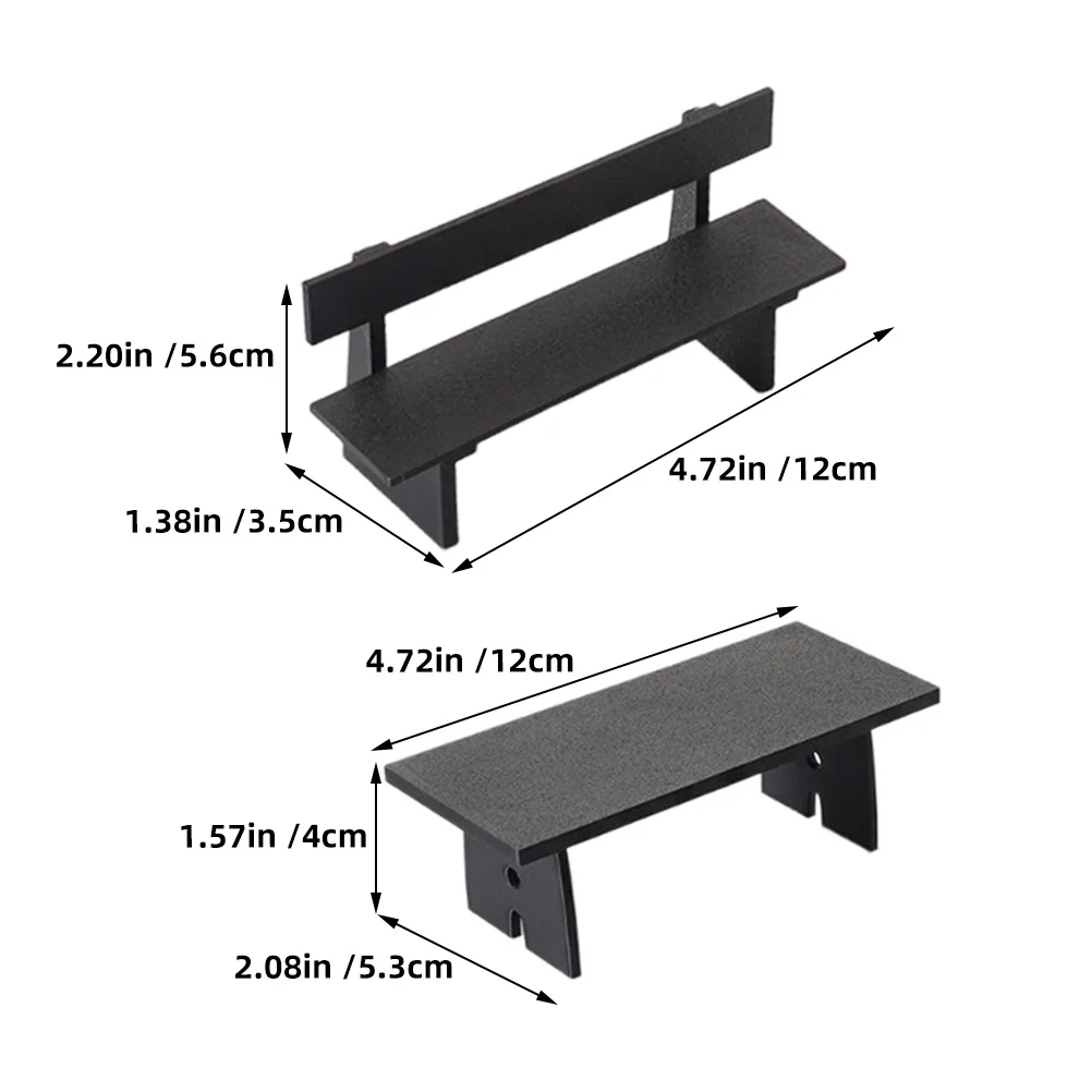3 stuks miniatuur poppenhuis meubilair tafel stoelen set miniatuur lange stoel micro landschap tuin home decor