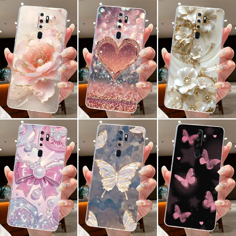 Capa para oppo a9 (2020) a5 2020 a11 a11x flor borboleta casos de telefone capa para oppo a11x a11 silicone macio transparente tpu capa