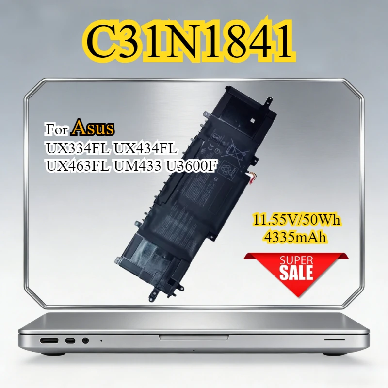 C31N1841 Laptop Battery For Asus UX433FAC UX433FLC UX434FLC UX434FQ Q407IQ Q427FL UM433DA UX333FAC UX334FL UX334FLC UX463FL U360