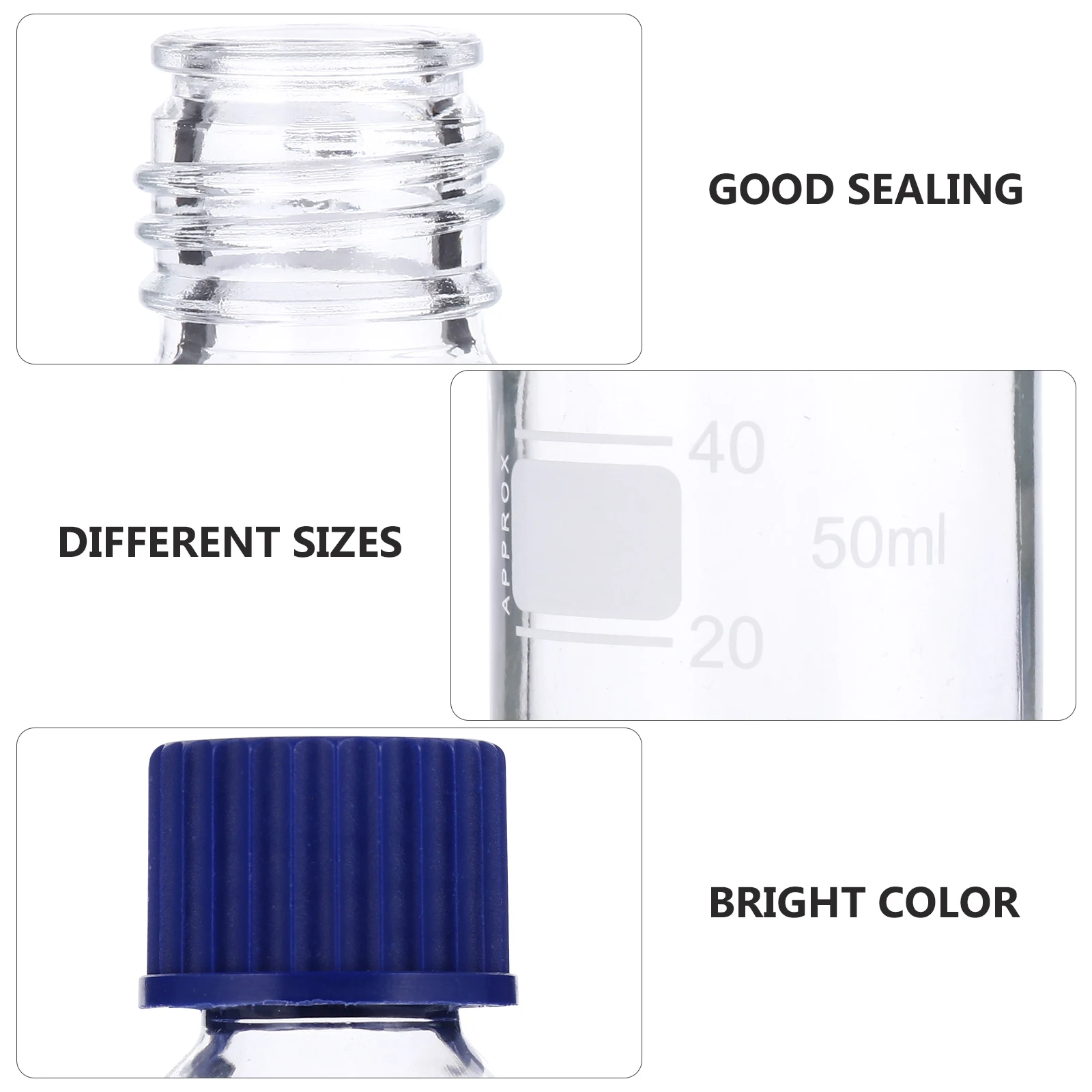 

10pcs Glass Reagent Bottle Scientific Reagent Container Sealing Liquid Solid Storage Bottle Round Narrow Mouth Laboratory