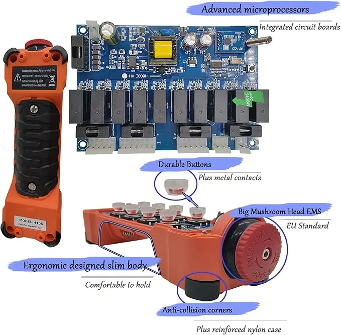 

H112 12-key Single-speed Industrial Wireless Radio Crane Remote Control switches Hoist track overhead bridge Crane Controller