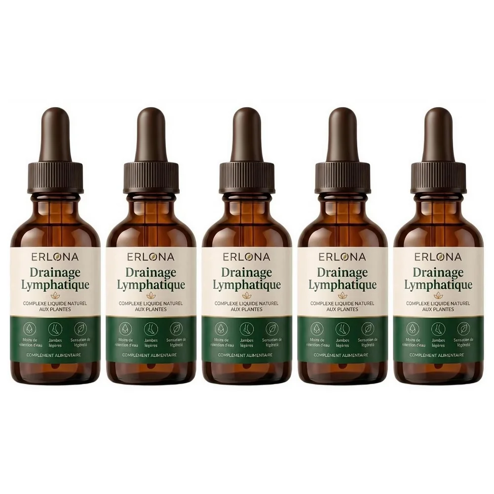 ERLONA Premium Lymphatic Drainage Drops,Multi Plant Blend Mixed Supplement Ampoule, For Improve Swelling Support Body Care