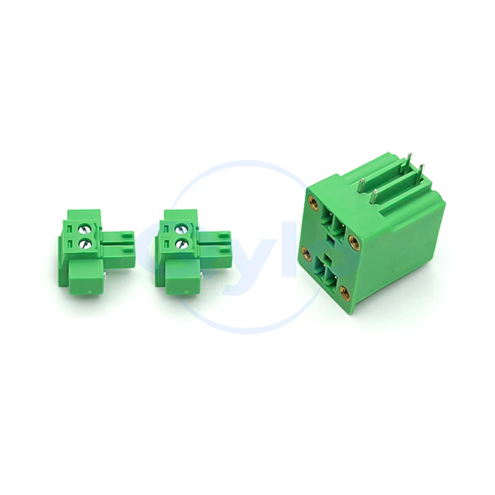 (1 Set) KF 2EDGRHM 2EDGKM - 3.81mm Double-layer flanged plug-in terminal block with bent pins complete set 15EDGRHM 15EDGKM 3.81