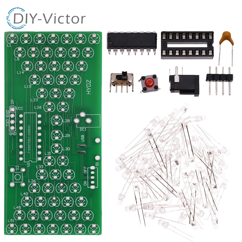 ED Electronic Hourglass Making Kit - Single Chip Microcontroller Training Components - Electronic DIY Skills Training Accessorie