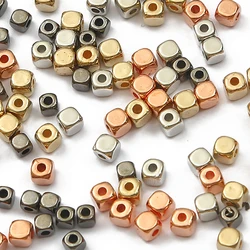 200-300pcs 3-4mm CCB Square Loose Spacer Beads Rose Gold Color Seed Beads for DIY Jewelry Making Bracelets Necklace Accessories