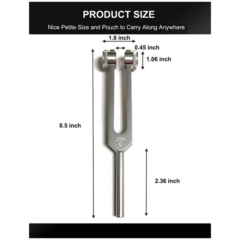 256Hz 256C Aluminum Alloy Tuning Fork With Hammers For Nervous System Testing Sound Healing Therapy Health Care