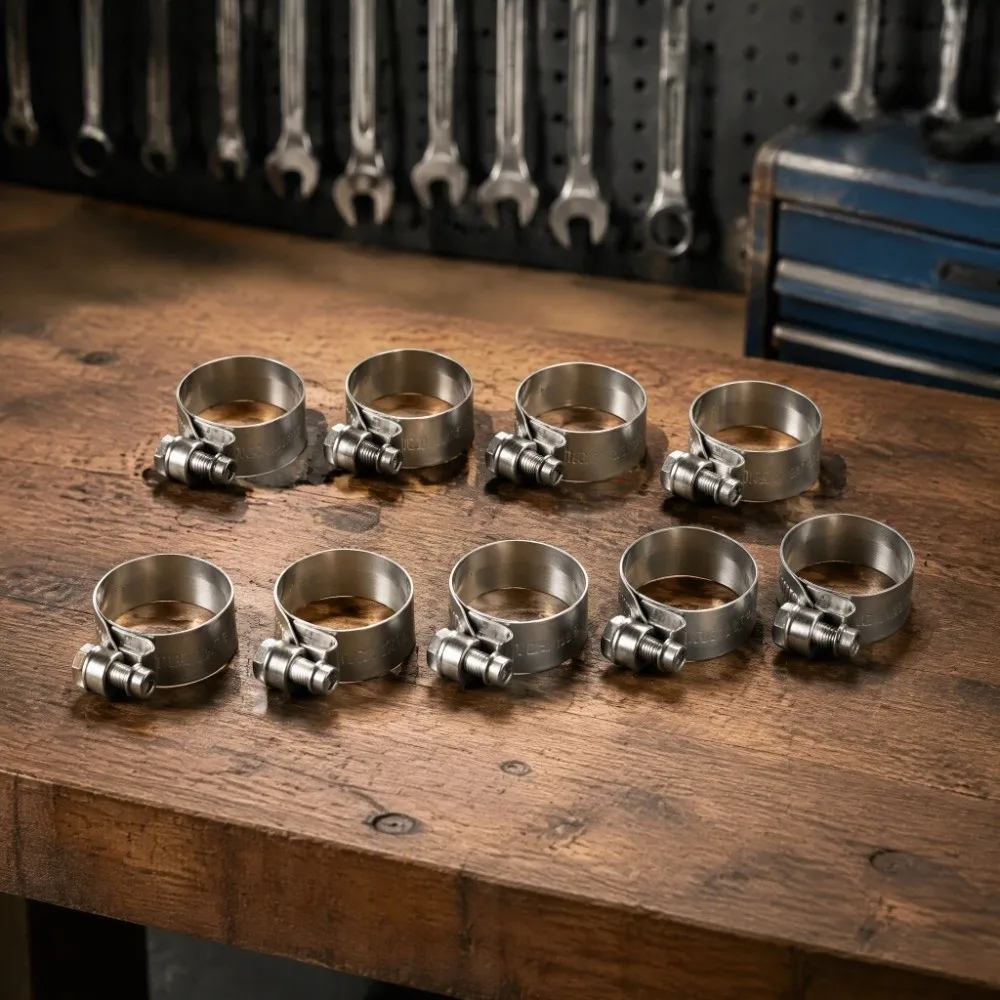10pcs Adjustable Clamp Fuel Line Hose Clamps Durable Reliable Fuel Injection Hose Clips Gas Line Clamps