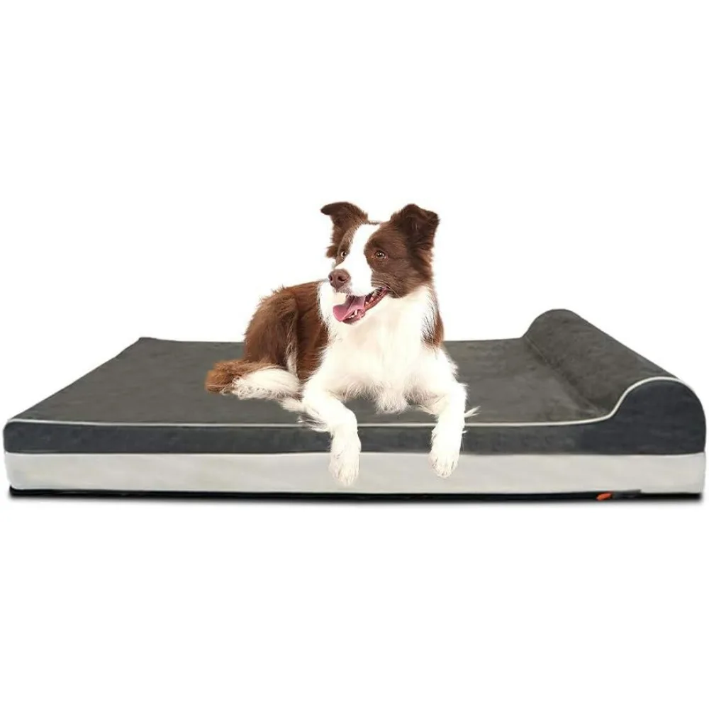 

Orthopedic Memory Foam Extra Large Dog Bed with Pillow and Durable Water Proof Liner & Removable Washable Cover & Smart Design