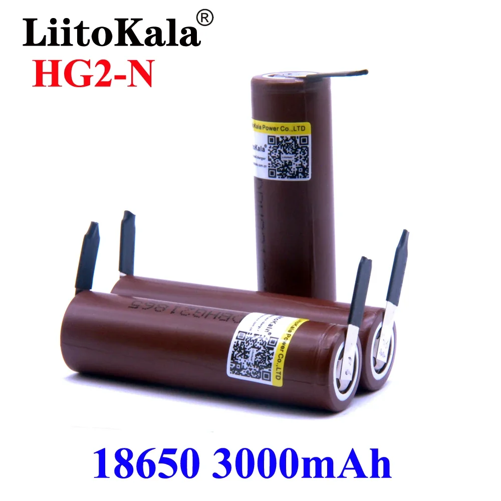 1-10PCS Original LiitoKala HG2 3.7V 18650 3000mah High-Power 20A Rechargeable Lithium Battery Current+Nickel Charging 1000 Times