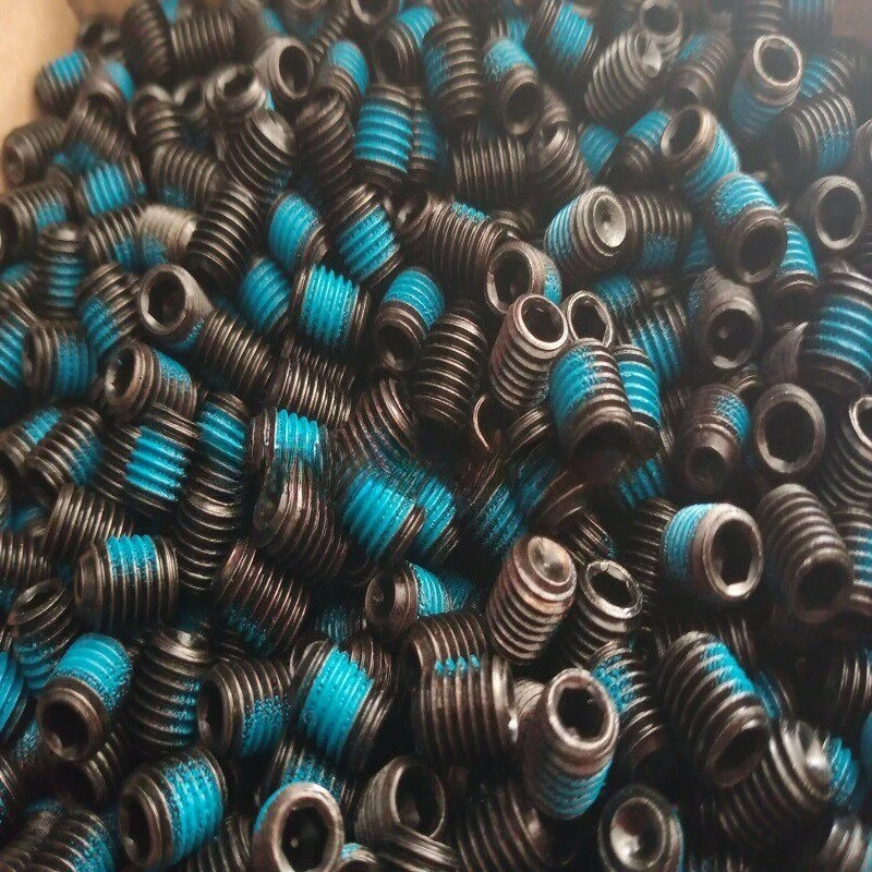 M3 M4 M5 M6 M8 Grade 12.9 Carbon Steel Head Hexagon Socket Grub Screw Blue Dispensing Anti-Loosening Screws