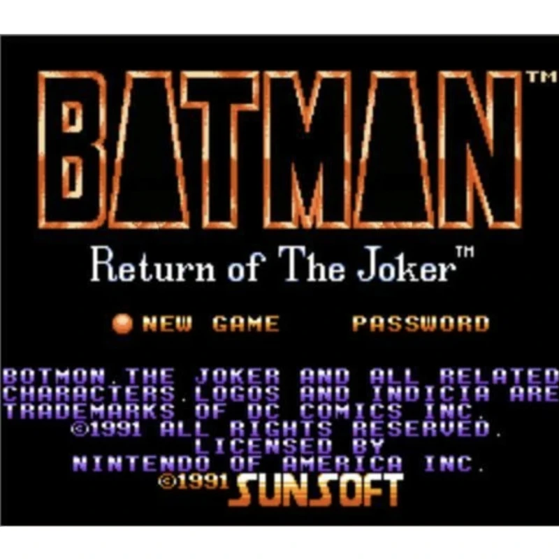 Return of The Joker Game Cartridge for NES Console 72Pins Video Game Card