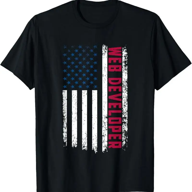 Web Developer American Flag 4th July USA Patriotic T Shirt