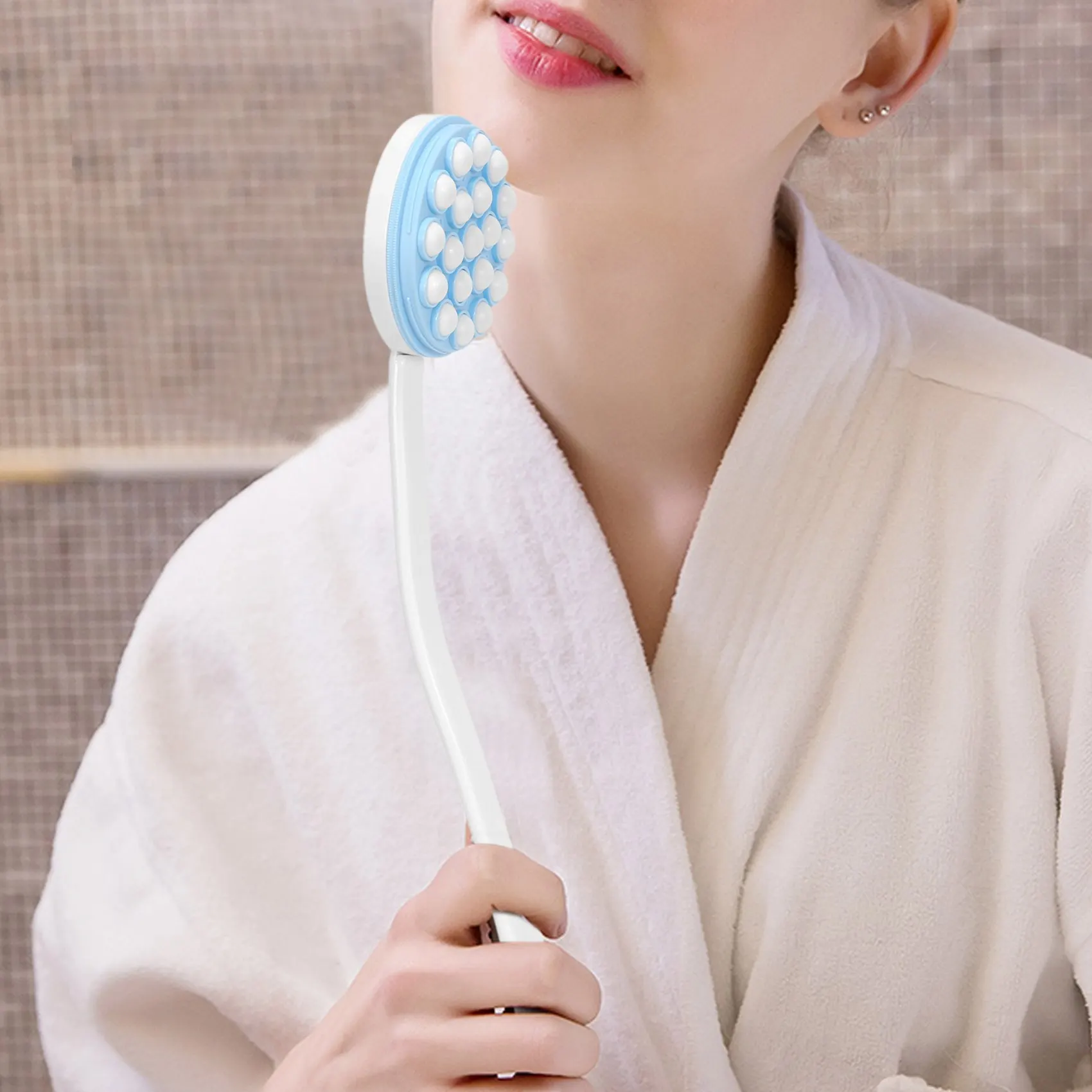 긴 손잡이가 있는 ABKR-로션 애플리케이터 뒷다리 목욕 마사지 도구