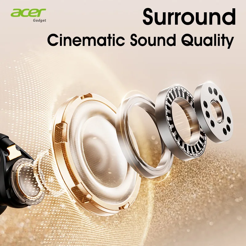Acer Ohr567 Wireless Bluetooth Earphones, Clip-On Style, Comfortable to Wear, Wireless 5.4 Chip, Immersive Sound Quality, 300Mah Charging Case, Long Battery Life, Suitable for Sports and Study Use