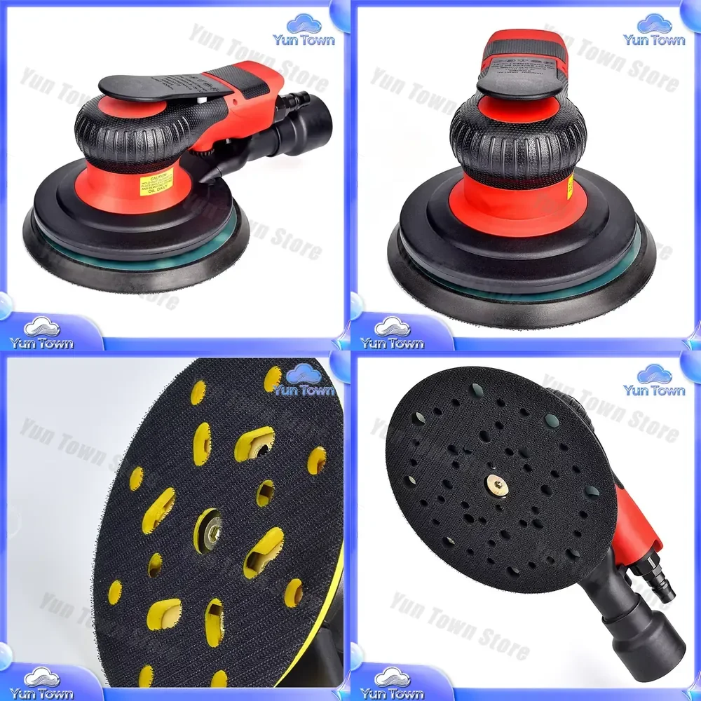 6 inch Pneumatic Air Random Orbital Sander for Wood Metal Floor Polishing Sanding Machine Tool Power Sander for DIY Home