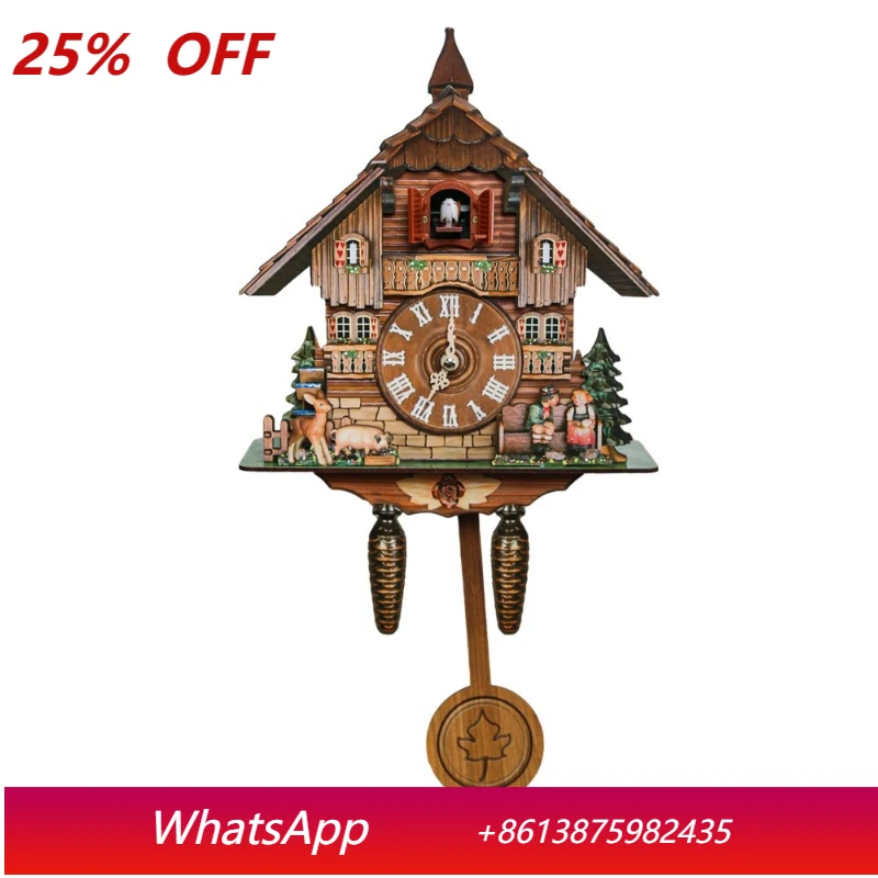 

LTT Wall Clock Pop Up Cuckoo Chime Alarm Clock Living Room Home Wall Mounted