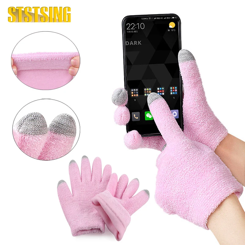 

1 Pair Touch Screen Spa Gloves,Moisturizing Gel Gloves Heal Eczema Cracked Dry Skin Cracked hand,Cuticles for Repair Treatment