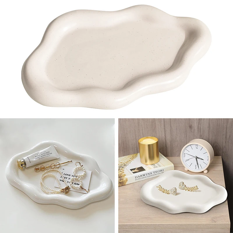 Jewelry Dish for Women Jewelry Tray Trinket Tray Dish Cloud Shape Ceramic Plate For Birthday Gifts