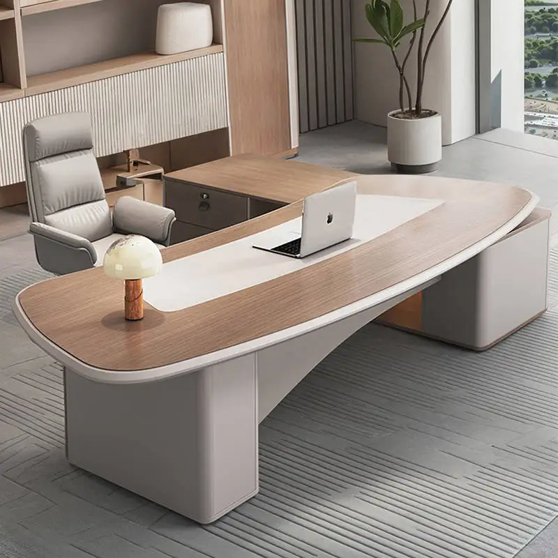 *Simple Minimalist Modern boss Desk Commercially Designed Modern Double Cabinet Durable Executive Office Desk