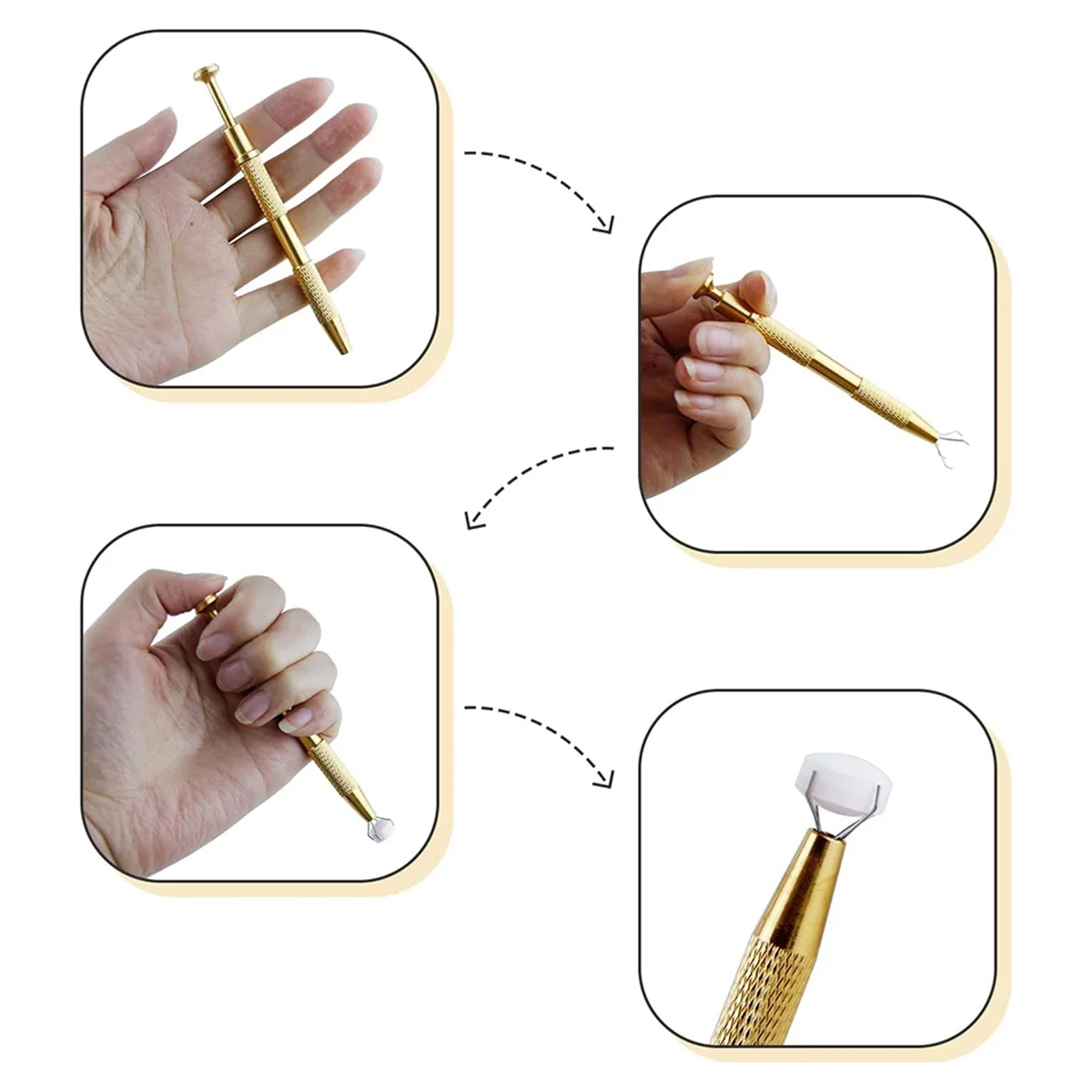 Hot sale 4 Pcs Jeweler'S Pick Up Tool, Stainless Steel Piercing Ball Grabber-Tool, Pearl Grabber-Pick Up Tool with 4 Prongs